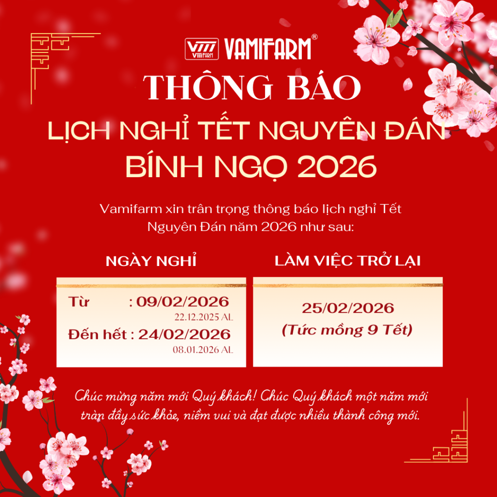 Vamifarm thông báo nghỉ Tết nguyên đán Bính Ngọ 2026