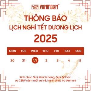 Thông báo lịch nghỉ tết dương lịch 2025 - Vamifarm