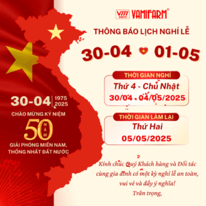 Vamifarm thông báo lịch nghỉ lễ 30.04 và 01.05